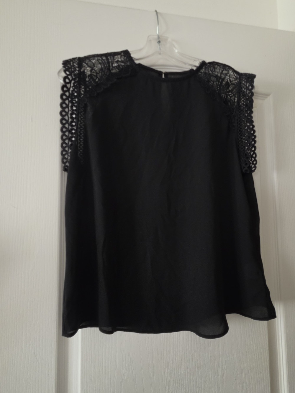 Express Black Lace Shoulder Shell Top